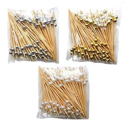 Forks 300 Pieces Fruit Kabobs Decorative Disposable Snack Pearl Cocktail Picks For Wedding Party Supplies Pastry Appetiser Sandwich