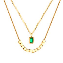 Women Titanium Steel Necklace Temperament Fashion Zircon Collarbone Chain New Chinese Style Versatile Jewelry Gift