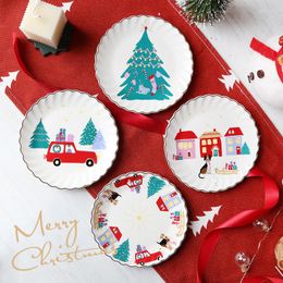 Plates Creative Christmas Tableware Dinner Plate Girl Heart Hand-painted Phnom Penh Home Snack Ceramic