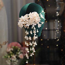 Hair Clips Flower Barrettes Bridal Wedding Tiara Pearl Tassel Hairpin Accessories
