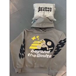 Men S Hoodies Sweatshirts Broken Planet Beyond the Limits Hoodie Loose Casual Letter Skull Print Pullover Y2k Men Women Hip Hop Streetwear 647