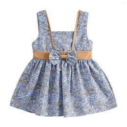 Girl Dresses 6 Year Old Clothes Born Infant Baby Girls Floral Spring Summer Sleeveless Bow Tie Princess For Dance