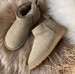 Designer boots Women Leather Braid Comfy Australia Booties Suede Sheepskin short mini bow khaki black white pink navy outdoor sneaker High quality shoes