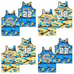 Moive WRIGHT Jersey 32 Basketball LOVE AND Quincy McCall 22 College Pure Cotton Retro For Sport Fans Breathable Pullover Retire Team Camo Retire University High