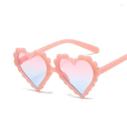 Sunglasses 2024 Peach Heart Children's Jelly Flower Border Kids Girls Eyewear Gradient Love Treasure Cute Party Eyeglasses