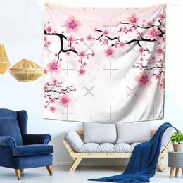 Tapestries Dreamy Cherry Blossoms Wall Decor Tapestry Easy To Hang Office Holiday Gift Polyester Odourless