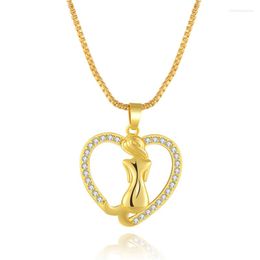 Pendant Necklaces Mom Mother's Day Necklace Simple Gold Colour Clavicle Chain Lovely Heart For Women Elegant Jewellery Choker Collar