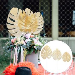 Decorative Flowers 12pcs Golden Leaves For Decoration Artificial Simulation Home Birthday Wedding Party