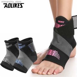 Ankle Support AOLIKES 1PCS Anti-sprain Ank Support Brace High Elastic Strap Pressurise Basketball Football Fitness Sports Ank Protector Q231124