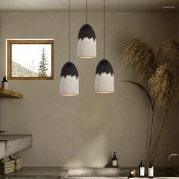 Pendant Lamps Wabi Sabi Japan Style Handmade Polystyrene Special Personality Big House Indoor Living Lamp Home Light