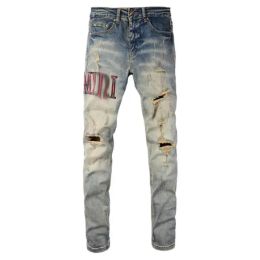 Jeans Hole Light Blue Dark gray Italy Brand Man Long Pants Trousers Streetwear denim Skinny Slim Straight Biker Jean for D2 Top quality