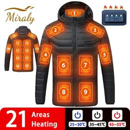 Men's Down Parkas 9/19/21 Zones Heated Jacket Men Women USB Winter Warm Outdoor Electric Heating Jackets Thermal Coat Clothing Hiking Camping Coat 231123