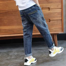 Jeans Spring Autumn Kids Jeans Pants Cotton 110-160cm Baby Boys Trousers Casual Children Trousers Denim Big Boy Clothes 230424