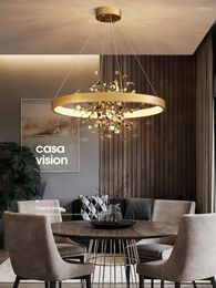 Pendant Lamps Chandeliers Art Decor Living Room Ing Modern Lamp For Bedroom/Dinning Circle Suspension With Stainless Steel Lights