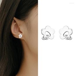 Stud Earrings 925 Sterling Silver Flower For Women Girl Fashion Simple Hollow Out Design Jewellery Birthday Gift Drop