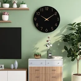 Wall Clocks Digital Clock Light Luxury Simple High Appearance Horizontal Watch Living Room Kitchen Decoration Hanging