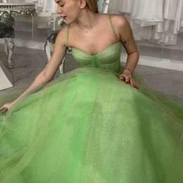 Prom verde claro Sexy Sweetheart Boned lantejão festa Glitter A Line Floor Fêmeas MAXI Vestido de verão 326