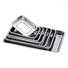 Plates 1PCS Deep Service Storage Tray Pan Stainless Steel BBQ For Container Steamed Dishes Kitchen Pastry Baking Tools