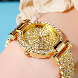 Wristwatches BW Fashion Watch Small Fragrant Wind Full Diamond Dial Round Women's Light Luxury