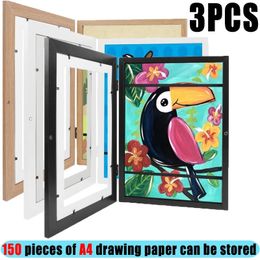 Decorative Objects Figurines Children Art Frames A4 Magnetic Front Open Changeable Kids Frametory For Poster Po Drawing Paintings Pictures Display Decor 231123