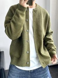 Men's Sweaters 2023 Knit Jacket Cardigan Men Luxury Fashion Knitted Sweater Round Neck Loose Coat Boutique Clothing