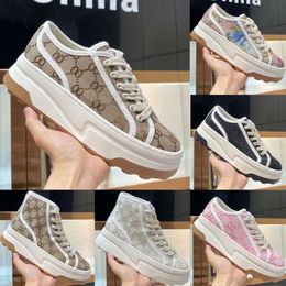 Women Low Shoes Italy Designer Casual Cut High Top Letter Quality Lys Shoe Sneaker Beige Ebony Canvas Tennis Fabric Trims 86