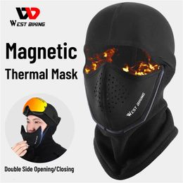 Fashion Face Masks Neck Gaiter WEST BIKING Magnetic Winter Sport Balaclava Quick Open Close Breathable Bike Cycling Face Cover Ski Tactical Soldier Cap Hat 231124