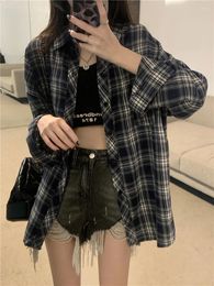 Women's Blouses Spring Summer Autumn Fashion Casual Ladies Work Women Blouse Woman Oversized Plaid Shirts Female Clothes Wholesale