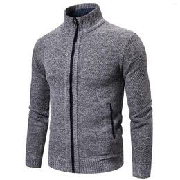 Men's Sweaters In And Autumn Mans Cardigan Fashion With Zip Up Stand Collar Jumper For Male Man Clothing 3xl#4