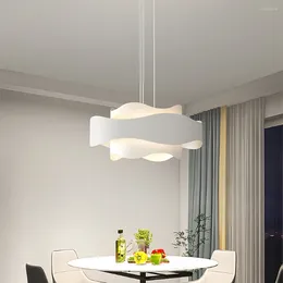 Pendant Lamps SGROW White LED Lights Modern Simple Living Room Study Lamp Dining Office Bar Restaurant Home Deco Light