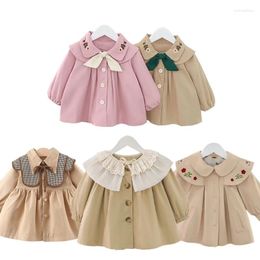 Jackets 2023 Spring And Autumn Baby Girl Foreign Style Princess Coat 1-5 Years Children Korean Version Fashion Cute Sweet Windbreaker