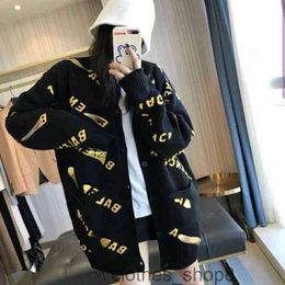 designer hoodies baless men's sweaters Paris home's versatile new fashion letter jacquard knitting cardigan sweater coat female shows thin and loose s NSCI
