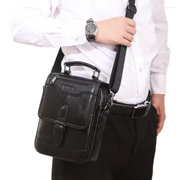 Briefcases Men's Cowhide Leather Briefcase Mens Genuine Handbags Crossbody Bags High Quality Luxury Business Messenger Laptop