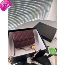 10A Top Tier Quality Mini Square Flap Bag Designers Womens Real Leather Caviar Lambskin Classic Black Purse Quilted Hangbags Crossbody Shoulder Gold GH