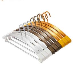 Hangers & Racks 5pcs/lot 40.5/45cm Men And Women Aluminium Alloy Household Clothes Hanging Wide Shoulder Anti-skid Non-marking Rack