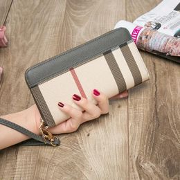 Wallets Women's Wallet Designer Long Clutch Zipper Multifunctional Mobile Phone Bag For Women Canvas