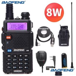 Walkie Talkie Baofeng Uv-5R 8W High Powerf 10Km Vhf/Uhf Long Range Two Way Radio Cb Ham Portable Pofung Uv5R For Hunting 210817 Drop D Dhq7F