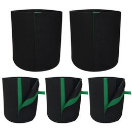 Planters & Pots 5pcs/Lot 1 Or 2 Gallon Grow Bags Fabric Thickened Non Woven Transplanter Nursery