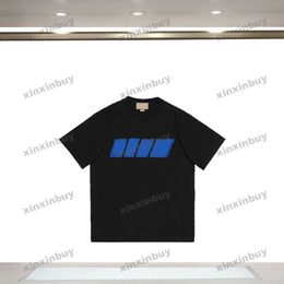 xinxinbuy Men designer Tee t shirt lightning Letter Printing short sleeve cotton women Black white blue Grey XS-XL