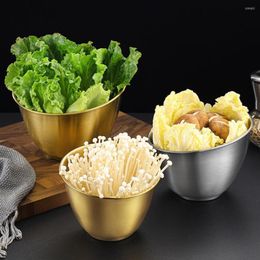 Bowls Vegetable Bowl Grade Stainless Steel Bevel Mirror Polished Large Capacity Tableware Solid Pot Restaurant Salad Lettuce