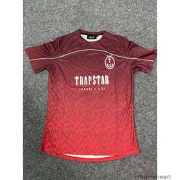 men trapstar t shirt designer tshirt Summer Short Sleeve Gradient Red Letter Jersey Sports Casual Loose Couples