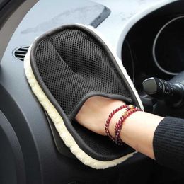 Car Styling Wool Soft Washing Gloves Cleaning Brush Motorcycle Washer Care Products