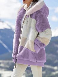 Women's Fur Womens Winter Coats Warm Thick Hooded Trench Coat Woman Overcoat Plus Size Fleece Faux