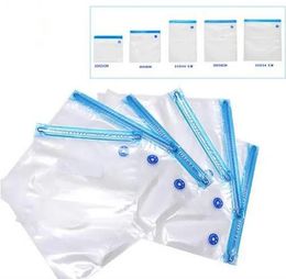 5pcs Vacuum Bag Food Air Vacuum Compressed Organizer with Transparent Sealed Storage Reusable freezer bags Kitchen storage ZZ