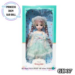 Dolls 30cm 12" Princess BJD Doll GD07 with Clothes Shoes 16 Scale Kawaii Angel Elf Dress Model Action Figure Gift Toys for Girl 231124