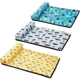 kennels pens Pet Dog Pillow Cooling Mat Pad Summer Dogs Cats Ice Silk Blanket Cushion Sofa Kitten Accessories Puppy Supplies 231124