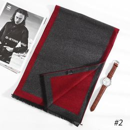 Scarves 180*35cm Luxury Brand Silk Fashion Quality Scarves Man Autumn Winter Warm Cashmere Business Wraps Foulard Collar muffler 231123