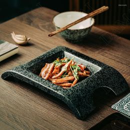 Plates Japanese Ceramic Plate Irregular Vegetable Salad Creativity Restaurant Sushi Tray Kiln Change Glaze Kitchen Tableware