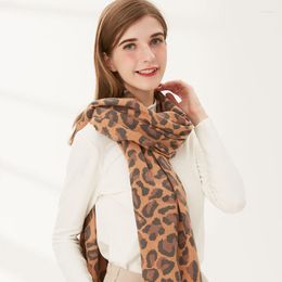 Scarves Vintage Leopard Soft Cashmere Scarf Women Autumn Winter Pashmina Shawl Wraps For Ladies Fashion Bufanda Mujer Invierno