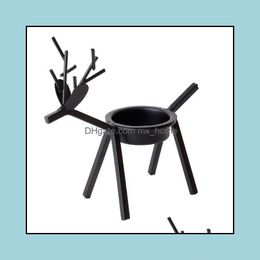 Candle Holders Home Decor Garden Creative Table Gifts Merry Christmas Decors For Xmas Iron Elk Candles Holder Drop Delivery 2021 217B Dhfbo